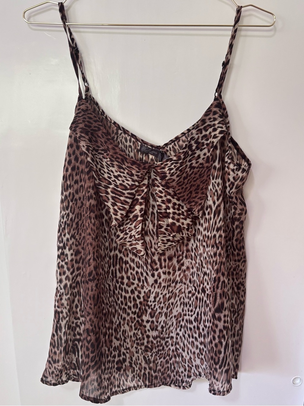 Costa Blanca| NEW Brown Leopard Print Spaghetti Strap Cami Blouse Sz XL NWT